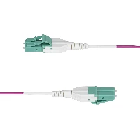 StarTech.com 1m (3ft) LC to LC (UPC) OM4 Multimode Fiber Optic Cable, Erika Violet, 50/125m, 40G/100G, LOMMF/VCSEL, Uniboot Fiber Jumper Cord, OFNR Riser Rated, 1 m, OFNR, OM4, LC, LC