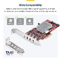 StarTech.com 4-Port USB Type-C PCIe Card, USB 3.2 10Gbps, USB-C PCI Express Expansion Card, 4x Independent USB Controllers, Windows/Linux/macOS, TAA-Compliant, PCIe, USB Type-C, PCI 3.0, Red, ASMedia - ASM3142 x4, ASMedia - ASM1543 x4, ASMedia - ASM2812X, 10 Gbit/s