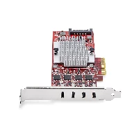 StarTech.com 4-Port USB Type-C PCIe Card, USB 3.2 10Gbps, USB-C PCI Express Expansion Card, 4x Independent USB Controllers, Windows/Linux/macOS, TAA-Compliant, PCIe, USB Type-C, PCI 3.0, Red, ASMedia - ASM3142 x4, ASMedia - ASM1543 x4, ASMedia - ASM2812X, 10 Gbit/s
