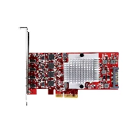 StarTech.com 4-Port USB Type-C PCIe Card, USB 3.2 10Gbps, USB-C PCI Express Expansion Card, 4x Independent USB Controllers, Windows/Linux/macOS, TAA-Compliant, PCIe, USB Type-C, PCI 3.0, Red, ASMedia - ASM3142 x4, ASMedia - ASM1543 x4, ASMedia - ASM2812X, 10 Gbit/s