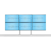 StarTech.com Six-Monitor Desk Mount with Crossbar, Up To 32-inch Computer Screens, Max 17.6lb (8kg) each, Dual Column, C-clamp/Grommet, Height Adjustable, Clamp/Grommet, 48 kg, 43.2 cm (17