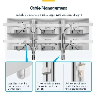 StarTech.com Six-Monitor Desk Mount with Crossbar, Up To 32-inch Computer Screens, Max 17.6lb (8kg) each, Dual Column, C-clamp/Grommet, Height Adjustable, Clamp/Grommet, 48 kg, 43.2 cm (17