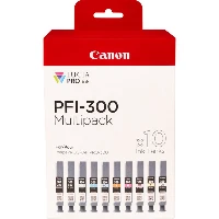 Canon PFI-300, Black, Blue, Cyan, Grey, Magenta, Photo black, Photo magenta, Red, Yellow, 10 pc(s), Multi pack