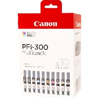Canon PFI-300, Black, Blue, Cyan, Grey, Magenta, Photo black, Photo magenta, Red, Yellow, 10 pc(s), Multi pack
