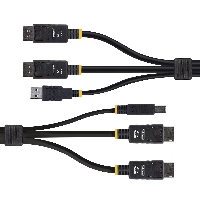 StarTech.com 6ft (1.8m) Dual-DisplayPort and USB 5Gbps KVM Cable, 4K 60Hz, Universally Compatible DP 1.2/USB 3.0 Combo Cable for Dual-Monitor KVM Switches, 1.8 m, USB, USB, DisplayPort, Black, 2 x DisplayPort + USB 3.2 Type-A