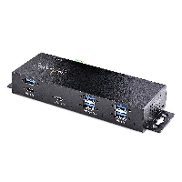 StarTech.com 7-Port Industrial USB 10Gbps Hub with Power Adapter, Metal, Mountable, 5x USB-A and 2x USB-C Downstream Ports, ESD Protection, Powered USB Hub, TAA, USB 3.2 Gen 2 (3.1 Gen 2) Type-C, USB 3.2 Gen 2 (3.1 Gen 2) Type-A, USB 3.2 Gen 2 (3.1 Gen 2) Type-C, 10000 Mbit/s, Black, Steel, 15 kV
