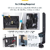 StarTech.com 1612B-DESK-PEGBOARD, Black, 420 mm, 48.5 mm, 320 mm, 2.6 kg, 456 mm