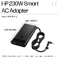 HP 230W Smart AC Adapter, Laptop, Indoor, 115 V, 47 - 63 Hz, 230 W, 19.5 V
