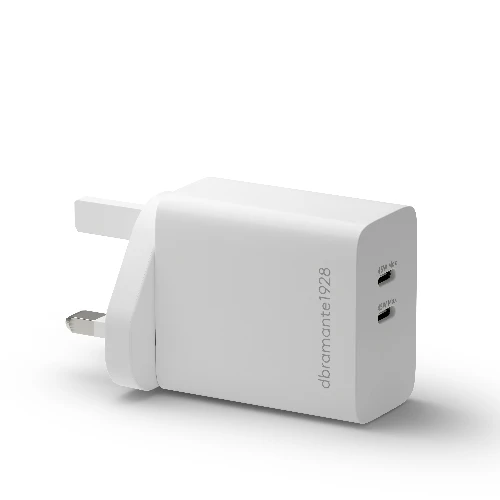 dbramante1928 re-charge - UK Wall Charger 2x USB-C 45W - W, Indoor, AC, White