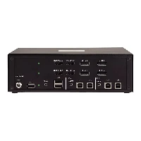 StarTech.com Secure 2-Port Quad-Monitor KVM Switch, 2x DisplayPort In to 4x HDMI Out, 4K 30Hz, NIAP 4.0 Desktop KVM, Metal Housing, CAC Port, Made in the USA, 3840 x 2160 pixels, 4K Ultra HD, Black