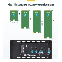 StarTech.com USB4 M.2 NVMe Enclosure, 40Gbps, External USB-C/Thunderbolt NVMe SSD Enclosure, Aluminum Heatsink Case, B+M/M-Key, SSD enclosure, M.2, PCI Express, 40 Gbit/s, USB connectivity, Black