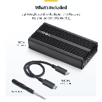 StarTech.com USB4 M.2 NVMe Enclosure, 40Gbps, External USB-C/Thunderbolt NVMe SSD Enclosure, Aluminum Heatsink Case, B+M/M-Key, SSD enclosure, M.2, PCI Express, 40 Gbit/s, USB connectivity, Black
