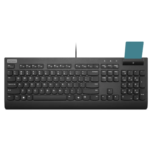 Lenovo Smartcard Wired keyboard II, Full-size (100%), Wired, USB, Plunger key switch, Black