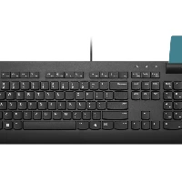 Lenovo Smartcard Wired keyboard II, Full-size (100%), Wired, USB, Plunger key switch, Black