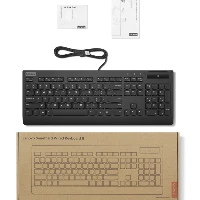 Lenovo Smartcard Wired keyboard II, Full-size (100%), Wired, USB, Plunger key switch, Black