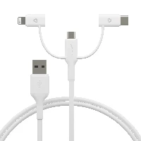 dbramante1928 re-charge - 3in1 CableUSB A to USB-A,C & Lightn-W, 1 m, USB A, USB C/Micro USB-A/Lightning, White