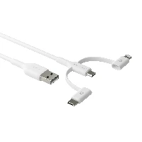 dbramante1928 re-charge - 3in1 CableUSB A to USB-A,C & Lightn-W, 1 m, USB A, USB C/Micro USB-A/Lightning, White