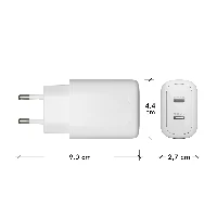 dbramante1928 re-charge Pro - EU Wall Charger 2x USB-C 20W - W, Indoor, AC, White