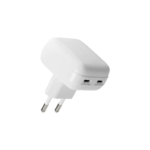 dbramante1928 re-charge Pro - EU Flat Wall Charger 2xUSB-C 20W-W, Indoor, USB, White