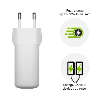 dbramante1928 re-charge Pro - EU Wall Charger - 2x USB-C 30W - W, Indoor, AC, White