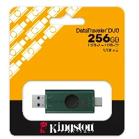 Kingston Technology DataTraveler 256GB USB-A + USB-C 3.2 Gen 1 DuoG2, 256 GB, USB Type-A / USB Type-C, 3.2 Gen 1 (3.1 Gen 1), Other, 10 g, Black, Green