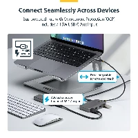 StarTech.com 4-Port USB-C Hub, 5Gbps, Bus Powered, USB C to 4x USB-A Hub with USB-C Auxiliary Power Input, 1ft/30cm Host Cable, Portable Desktop/Laptop USB Hub, USB 3.2 Gen 1 (3.1 Gen 1) Type-C, 5000 Mbit/s, Grey, Plastic, 0.3 m, USB