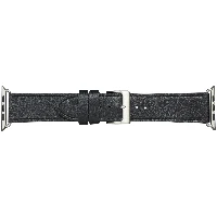 dbramante1928 Copenhagen - Watch Strap 44mm - Black/Silver, Strap, Smartwatch, Black, Apple, Watch Series 1-8, SE, Leather