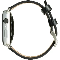dbramante1928 Copenhagen - Watch Strap 44mm - Black/Silver, Strap, Smartwatch, Black, Apple, Watch Series 1-8, SE, Leather