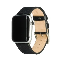 dbramante1928 Copenhagen - Watch Strap 44mm - Black/Silver, Strap, Smartwatch, Black, Apple, Watch Series 1-8, SE, Leather