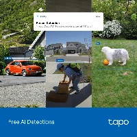 TP-Link Tapo TC46, IP security camera, Indoor & outdoor, Wired & Wireless, Amazon Alexa & Google Assistant, Ceiling/Wall/Pole, Black, White
