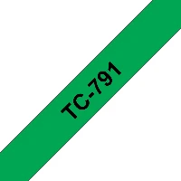 Brother TC791 - 9 mm x nero su verde - nastro laminato - per P-Touch PT-2000, PT-3000, PT-500, PT-5000, PT-8E