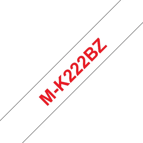 Brother M-K222BZ - Plastica - rosso su bianco - Rotolo (0,9 cm x 8 m) 1 cassetta(e) Nastro - per P-Touch PT-55, PT-55P, PT-90
