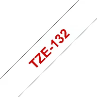 Brother TZe-132 - Rosso su fondo chiaro - Rotolo (1,2 cm x 8 m) 1 cassetta(e) nastro laminato - per Brother PT-D210, D600, H110, P750, P950, P-Touch Cube PT-P300, P-Touch Cube Pro PT-P910