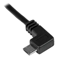 StarTech.com Cavo di ricarica e sincronizzazione micro USB da 1 m - USB-A a Micro B ad angolo sinistro - M/M - 0,25mm - Cavo USB - Micro-USB Tipo B (M) a USB (M) - USB 2.0 - 2 m - connettore angolato a sinistra, stampato - nero - per P/N USB2PCARBK, USB
