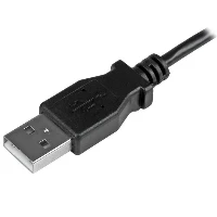 StarTech.com Cavo di ricarica e sincronizzazione micro USB da 1 m - USB-A a Micro B ad angolo sinistro - M/M - 0,25mm - Cavo USB - Micro-USB Tipo B (M) a USB (M) - USB 2.0 - 2 m - connettore angolato a sinistra, stampato - nero - per P/N USB2PCARBK, USB