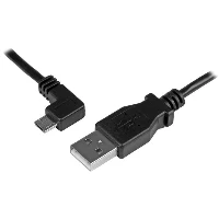 StarTech.com Cavo Micro-USB da Ricarica e Sincronizzazione angolato sinistra per Smartphone e Tablet da 0,5m - Cavo USB - Micro-USB Tipo B (M) angolato a sinistra a USB (M) - USB 2.0 - 50 cm - nero - per P/N USB2PCARBK, USB2PCARBKS, USBEXTAA10BK, USBEXTA