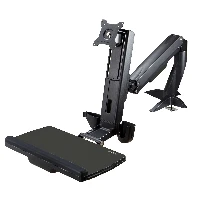 StarTech.com Braccio regolabile per postazione di lavoro Sit-Stand per monitor VESA 34 - Supporto ergonomico articolato (ARMSTSCP1) - Kit montaggio (placca base, colonna, rondella, porta tastiera, rondelle, braccio per monitor, staffa con morsetto, base,