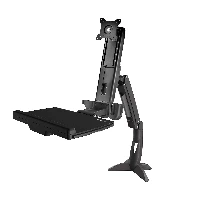 StarTech.com Braccio regolabile per postazione di lavoro Sit-Stand per monitor VESA 34 - Supporto ergonomico articolato (ARMSTSCP1) - Kit montaggio (placca base, colonna, rondella, porta tastiera, rondelle, braccio per monitor, staffa con morsetto, base,