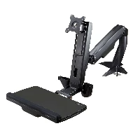 StarTech.com Braccio regolabile per postazione di lavoro Sit-Stand per monitor VESA 34 - Supporto ergonomico articolato (ARMSTSCP1) - Kit montaggio (placca base, colonna, rondella, porta tastiera, rondelle, braccio per monitor, staffa con morsetto, base,