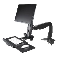 StarTech.com Braccio regolabile per postazione di lavoro Sit-Stand per monitor VESA 34 - Supporto ergonomico articolato (ARMSTSCP1) - Kit montaggio (placca base, colonna, rondella, porta tastiera, rondelle, braccio per monitor, staffa con morsetto, base,