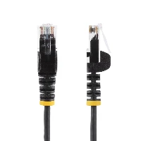 StarTech.com 3 m CAT6 Cable - Slim - Snagless RJ45 Connectors - Black, 3 m, Cat6, U/UTP (UTP), RJ-45, RJ-45