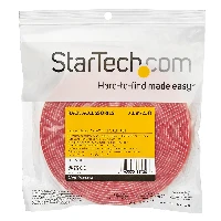 StarTech.com 25ft Hook and Loop Roll - Cut-to-Size Reusable Cable Ties - Bulk Industrial Wire Fastener Tape /Adjustable Fabric Wraps Red / Resuable Self Gripping Cable Management Straps, Hook & loop cable tie, Nylon, Red, -10 - 80 C, 7600 mm, 19 mm