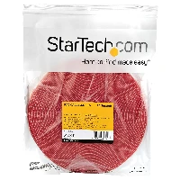 StarTech.com 50ft Hook and Loop Roll - Cut-to-Size Reusable Cable Ties - Bulk Industrial Wire Fastener Tape /Adjustable Fabric Wraps Red / Resuable Self Gripping Cable Management Straps, Hook & loop cable tie, Nylon, Red, -10 - 80 C, 15200 mm, 19 mm