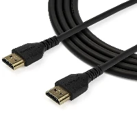 StarTech.com 6ft (2m) Premium Certified HDMI 2.0 Cable with Ethernet - Durable High Speed UHD 4K 60Hz HDR - Rugged M/M HDMI Cord with Aramid Fiber - TPE - Ultra HD Monitors, TVs & Displays, 2 m, HDMI Type A (Standard), HDMI Type A (Standard), Audio Return Channel (ARC), Black