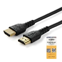 StarTech.com 6ft (2m) Premium Certified HDMI 2.0 Cable with Ethernet - Durable High Speed UHD 4K 60Hz HDR - Rugged M/M HDMI Cord with Aramid Fiber - TPE - Ultra HD Monitors, TVs & Displays, 2 m, HDMI Type A (Standard), HDMI Type A (Standard), Audio Return Channel (ARC), Black