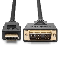 Kensington HDMI (M) to DVI-D (M) passive bi-directional cable, 1.8m (6ft), 1.8 m, HDMI Type A (Standard), DVI-D, Male, Male, Straight