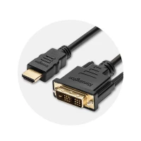 Kensington HDMI (M) to DVI-D (M) passive bi-directional cable, 1.8m (6ft), 1.8 m, HDMI Type A (Standard), DVI-D, Male, Male, Straight