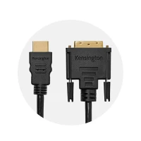 Kensington HDMI (M) to DVI-D (M) passive bi-directional cable, 1.8m (6ft), 1.8 m, HDMI Type A (Standard), DVI-D, Male, Male, Straight
