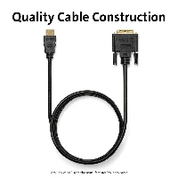 Kensington HDMI (M) to DVI-D (M) passive bi-directional cable, 1.8m (6ft), 1.8 m, HDMI Type A (Standard), DVI-D, Male, Male, Straight