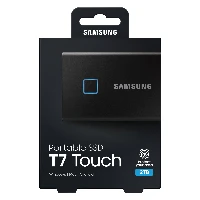 Samsung Portable SSD T7 Touch 2TB - Black, 2000 GB, USB Type-C, 3.2 Gen 2 (3.1 Gen 2), 1050 MB/s, Password protection, Black